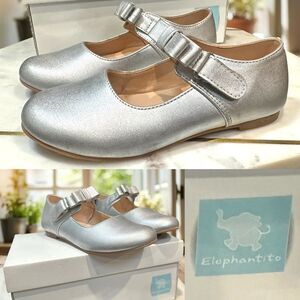 Elephantito Charlotte Leather Bow detail Mary Jane Kids Size 11.5 EU 28